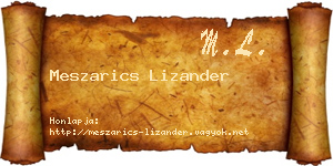 Meszarics Lizander névjegykártya